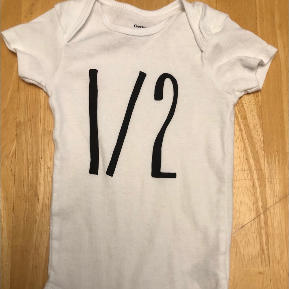 1/2 Half Birthday Six Month Onesie